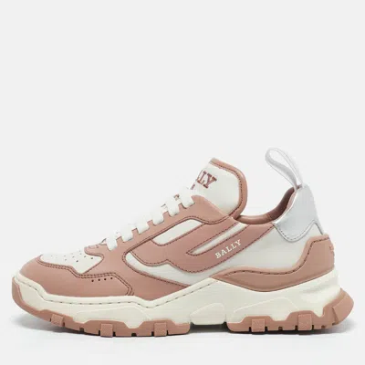 Bally Old Rose/white Leather Holden Sneakers In Multi