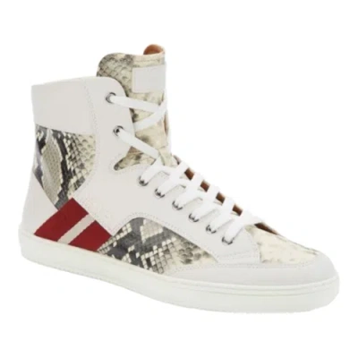 Pre-owned Bally Oldani Men's 6240612 White High-top Leather Sneakers Msrp $600