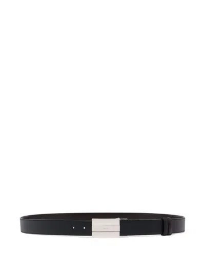 Bally Ollam Adjustable Reversible Belt In Black