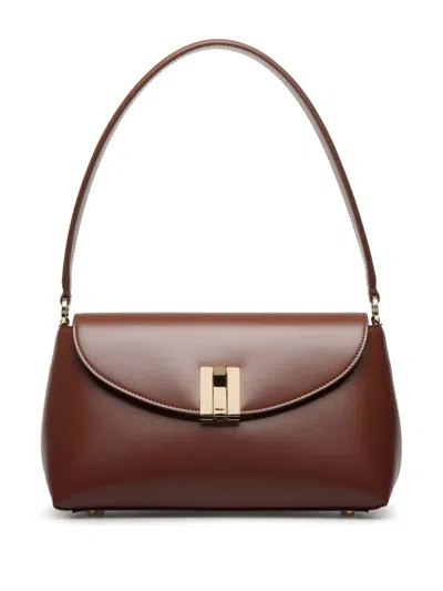 Bally Ollam Leather Shoulder Bag In Russet