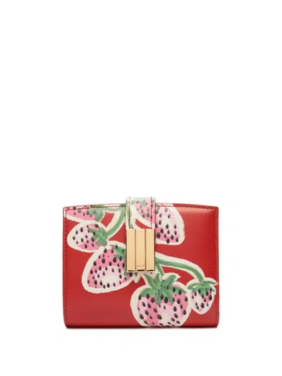 Bally Ollam Leather Wallet In Red