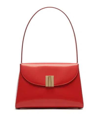 Bally Ollam Patent-leather Shoulder Bag In Red