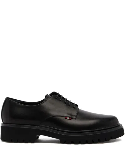 Bally Onyce Leather Derby Shoes In Black
