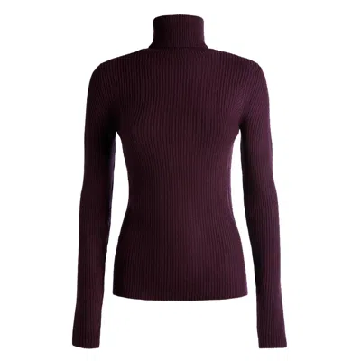 Bally Orchid Wool Turtleneck Sweater In Purple