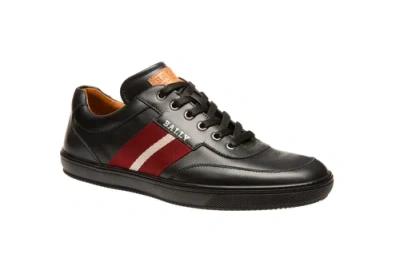 Pre-owned Bally Oriano Men's 6240312 Black Leather Sneaker Msrp $560