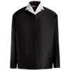 Bally Contrast-collar Silk Jacket In Black