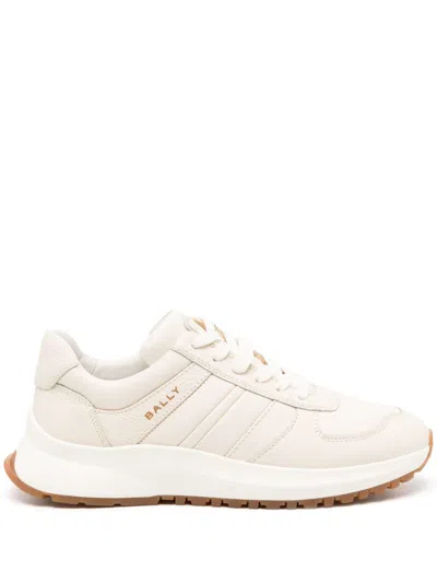 Bally Outline Leather Sneakers In Neutrals