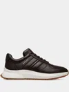 Bally Outline Sneaker In Ebano Grained Leather In Brown