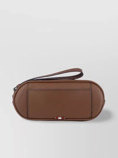 Bally Oval Shape Crossbody Bags With Wrist Strap In Brown