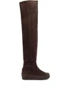 Bally Over-the-knee Curling Boots In Brown