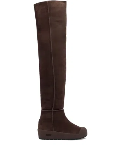 Bally Over-the-knee Curling Boots In Brown