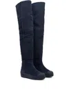 Bally Over-the-knee Suede Boots In Blue