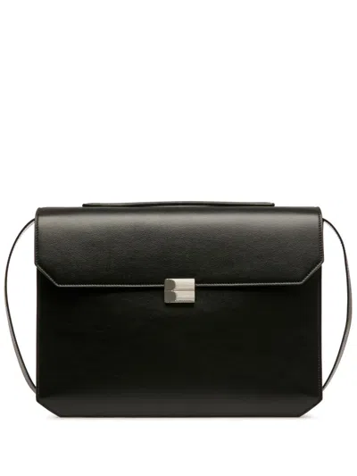Bally Packed Leather Briefcase In Black