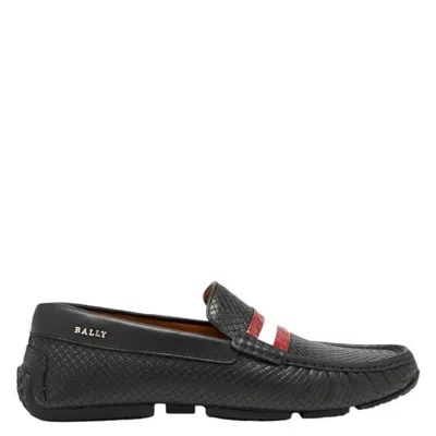 Bally Pacos Stripe Detail Leather Drivers In Black