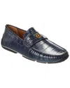 Bally Paklys Croc-embossed Leather Loafer In Blue