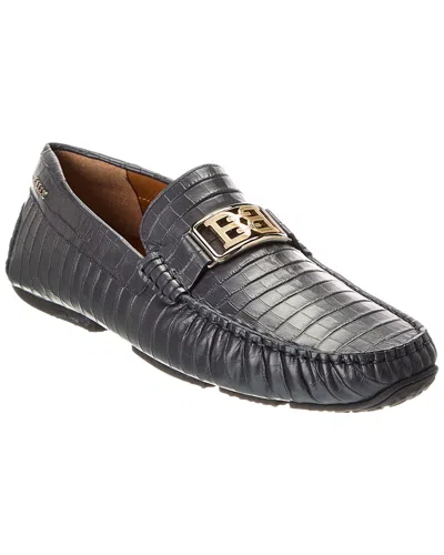 Bally Palan Croc-embossed Leather Loafer In Blue