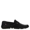 Bally Round Toe Textured Leather Loafers With Rubber Sole In Black