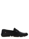 Bally Round Toe Textured Leather Loafers With Rubber Sole
