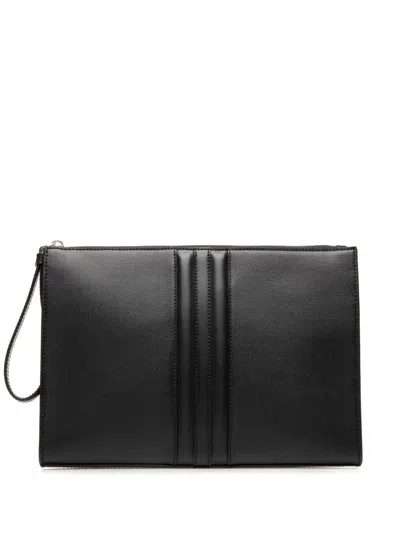 Bally Panel-detail Leather Clutch Bag In Black