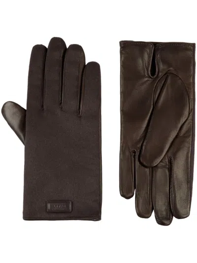 Bally Panelled Gloves In Brown