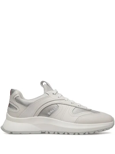 Bally Panelled Leather Sneakers In White