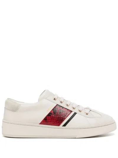 Bally Panelled Low-top Leather Sneakers In Dusty White