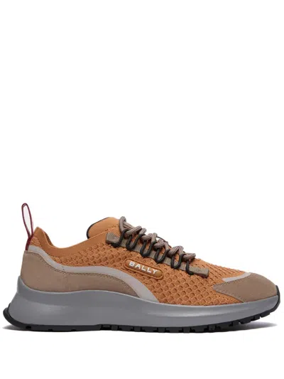Bally Panelled Mesh Sneakers In Brown