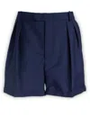 Bally Pleated Mohair-wool Blend Shorts In U563
