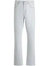 Bally Straight Trousers Leather Patch In Blue