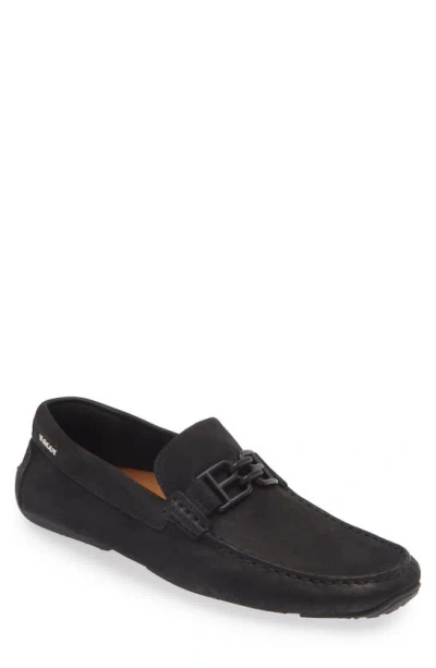 Bally Parsal Suede Driver Loafer In Black