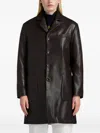 Bally Patch-pocket Leather Coat In Brown
