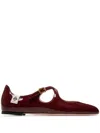 Bally Patent Ballerina Shoes In Red