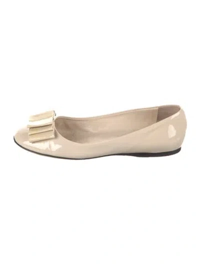 Pre-owned Bally Patent Leather Ballet Flats In Neutrals