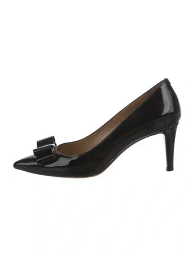 Pre-owned Bally Patent Leather Bow Accents Pumps In Black