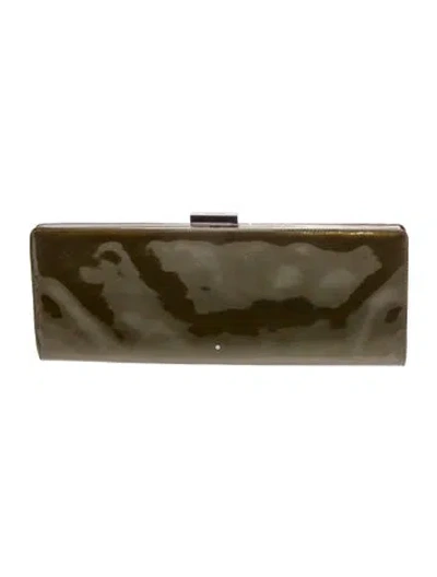 Pre-owned Bally Patent Leather Clutch In Green