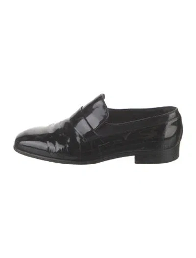 Pre-owned Bally Patent Leather Dress Loafers In Black
