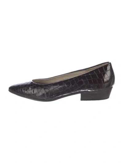 Pre-owned Bally Patent Leather Flats In Brown