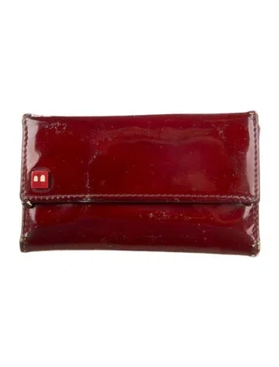 Pre-owned Bally Patent Leather Key Holder In Red