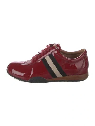 Pre-owned Bally Patent Leather Printed Sneakers In Red