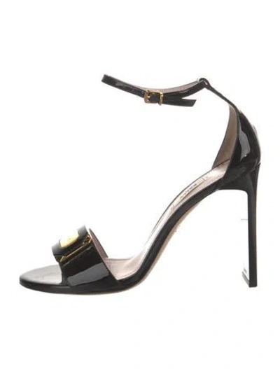 Pre-owned Bally Patent Leather Sandals In Black