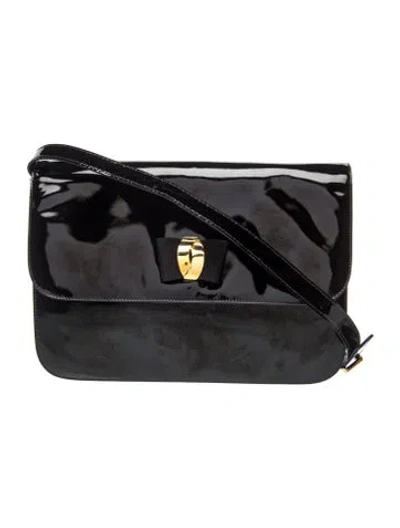 Pre-owned Bally Patent Leather Shoulder Bag In Black