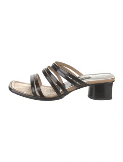 Pre-owned Bally Patent Leather Slides In Black