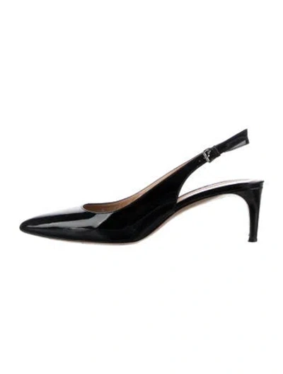 Pre-owned Bally Patent Leather Slingback Pumps In Black