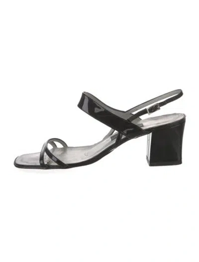 Pre-owned Bally Patent Leather Slingback Sandals In Black