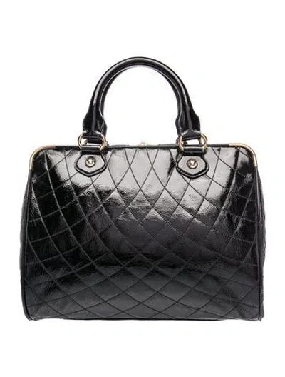 Pre-owned Bally Patent Leather Top Handle Bag In Black