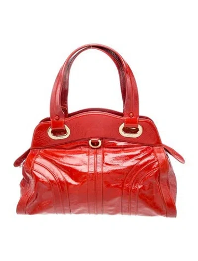 Pre-owned Bally Patent Leather Top Handle Bag In Red