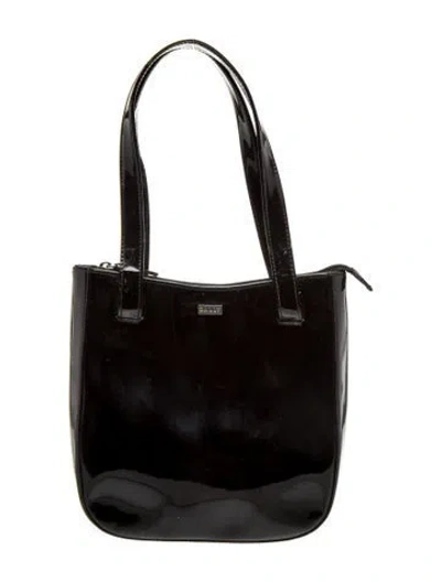 Pre-owned Bally Patent Leather Top Handle Bag Vintage In Black