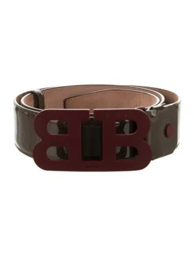 Pre-owned Bally Patent Leather Waist Belt In Brown