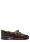 Bally Buffalo Leather Loafers Gold Hardware In Brown