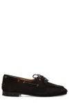 Bally Cedar Brown Leather Moccasins With Panelled Design And Lace-up Detail In Brown